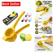 Elegant Manual Lemon Squeezer in Bright Yellow - Extract Every Drop Effortlessly