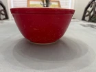 Red 7" Pyrex Primary Color Mixing Bowl Early 1940s TM REG Mark US Pat OFF Stamp