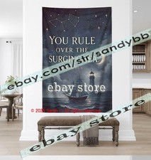 Tapestry Whale Ocean Decor scripture Dorm Wall Hanging 59X82 in