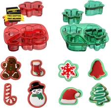 Mini Christmas Cookie Cutters, 8 Piece Small Xmas Holiday Cookies Molds Biscuit