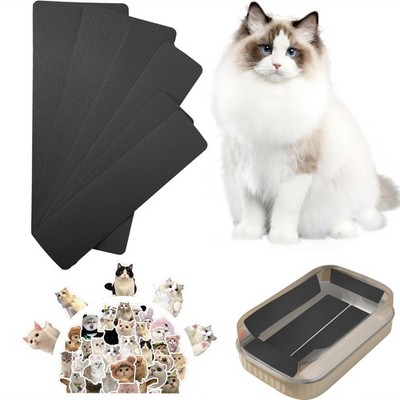 Cat Nail File Scratching Strips - 6 Pcs Cat Scratcher Liner for Litter Box, 3...