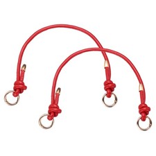 2Pcs Leather Purse Strap, 15.75 Inch PU Bag Handle, Red, Gold Buckle