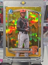 2025 Bowman Chrome Sapphire Josuar Gonzalez Gold #/25 Image Variation SP Giants