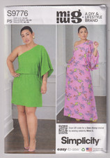 9776 SIMPLICITY MIMI G - One Shoulder CAFTAN - Sz 12/14/16/18/20