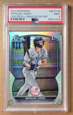 2023 Bowman Chrome Spencer Jones Lunar Glow Refractor PSA 9 Mint