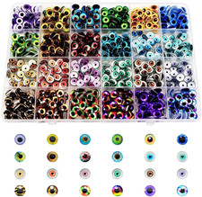 Round Pupil Glass Eyes Cabochons 8Mm, 720-Piece, 24 Colors