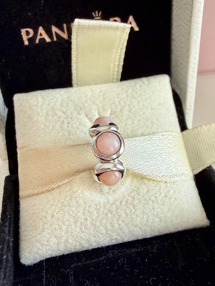 Pandora Sterling Silver Pink Opal Cabochon Spacer Charm 790538POP