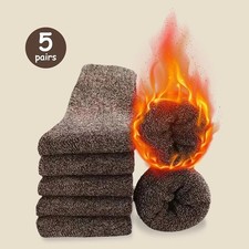 5 Pairs Solid Color Wool Socks for men Winter Warm Socks Thermal Socks Thick
