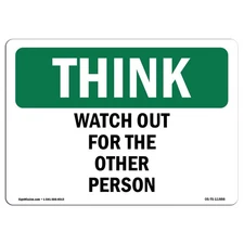 OSHA Think Sign - Think Blank Write-On | Vinyl Label Decal | Protect Your Bus...