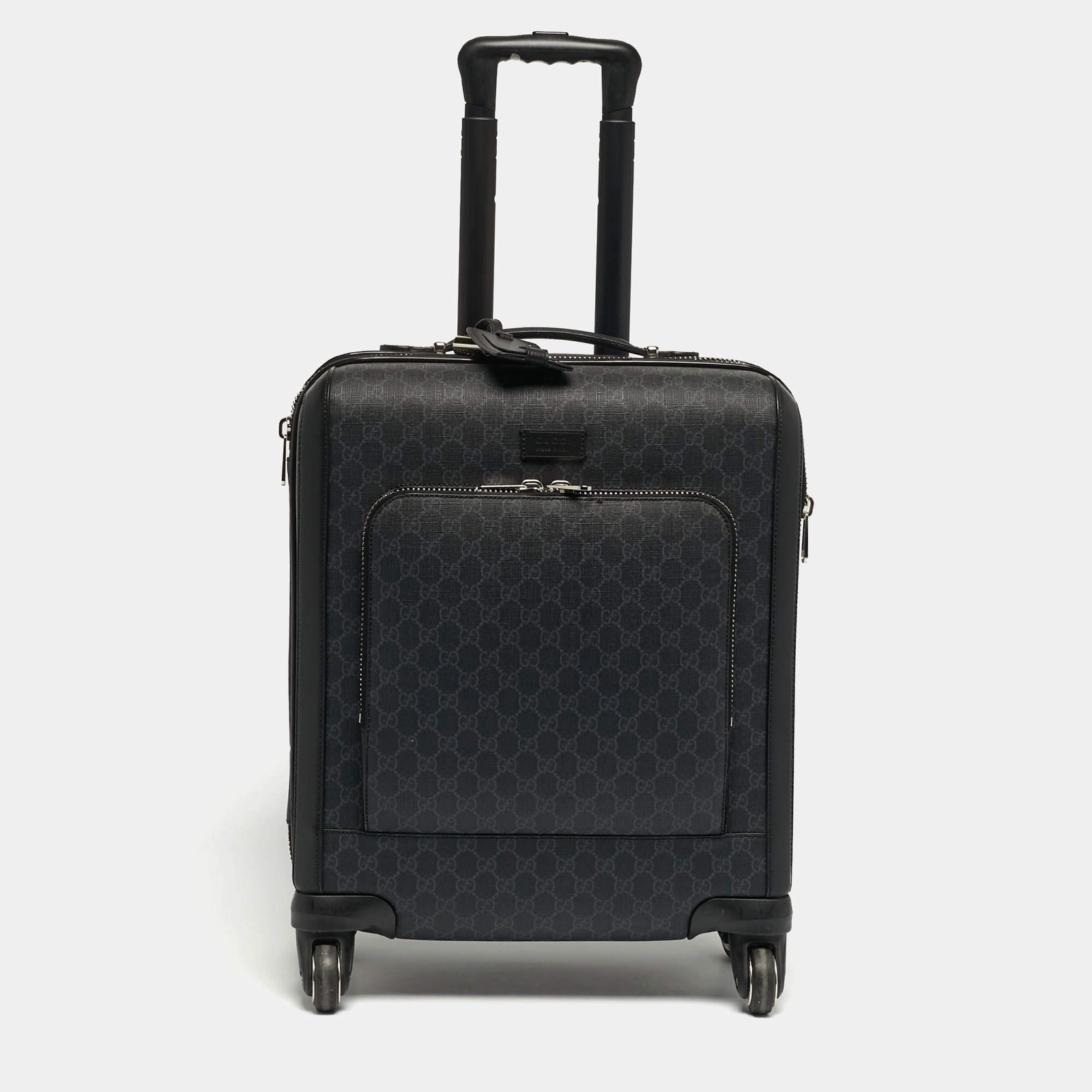 Gucci Black GG Supreme Canvas 4 Wheeled Cabin Suitcase