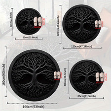 100 100cm 1pc Non-Slip Round Mat - Machine Washable Mat with Anti-Slip Backing,