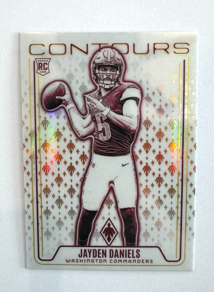 Jayden Daniels 2024 Panini Phoenix CON-JDS Contours Orange Rookie Card