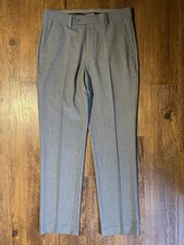 New Calvin Klein Men's 31x30 Heather Grey Slim Fit Flat Front Dress Pants