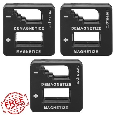 MeasuPro Demagnetizer Magnetizer Tool Tips 3 Pack Black