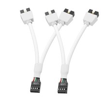 2 Pack Motherboard 9pin USB2.0 to Dual 9 pin Extension Cable Motherboard USB ...