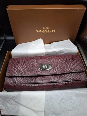 Coach Pochette En Cuir Rose Cyclamen - Photo 1/4