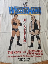 WWE Wrestlemania 2001 Shirt The Rock Stone Cold Steve Austin Size Small NWT