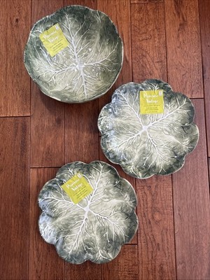 New Primrose Vintage Cabbage Print Melamine Serving Bowl & 2 Dinner Plates  11 