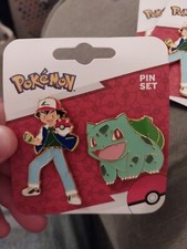 2" Ash Ketchum 1" Bulbasaur EXCLUSIVE Pokemon Enamel Lapel Pin