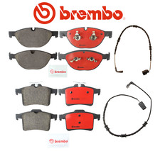 Front Brake Pad & Rear Brake Pad Set OEM Brembo Ceramic + Sensor for Jaguar