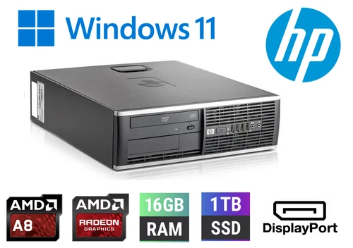 HP EliteDesk SFF - CHEAP - AMD A8 (i5) Up To 16GB 1TB SSD - Windows 11 Pro -