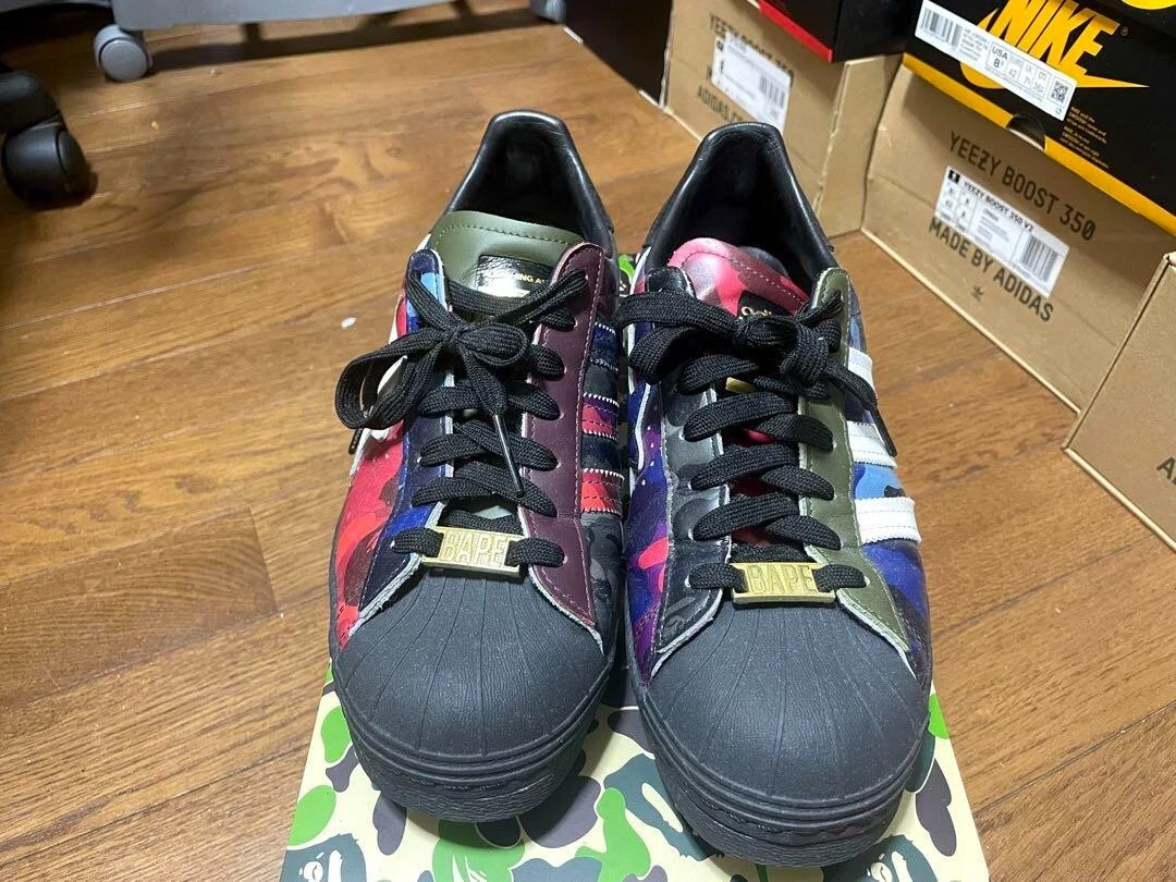 Bape x Adidas Superstar 80s Bape Multi Color w Box Size 26cm US 8