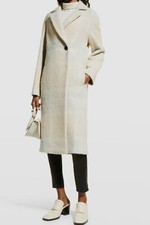 $1525 Cinzia Rocca Women's Beige Wool-blend One Button Long Coat Jacket Size 8
