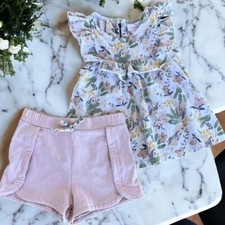 Tommy Bahama Toddler Girl Size 2T Matching Top Shorts Set Floral Blush