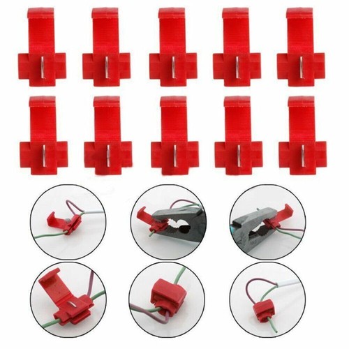 Red 22-16AWG Quick Splice Solderless Car Wire T-Tap Electrical Connector20-200X - Picture 2 of 9