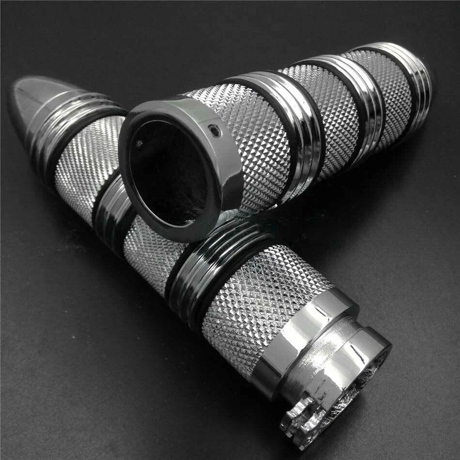 Empuñaduras de manillar cromadas estilo bala de 7/8"" aptas para motocicleta Honda CBR600 F3 F4i Foto 3 de 4