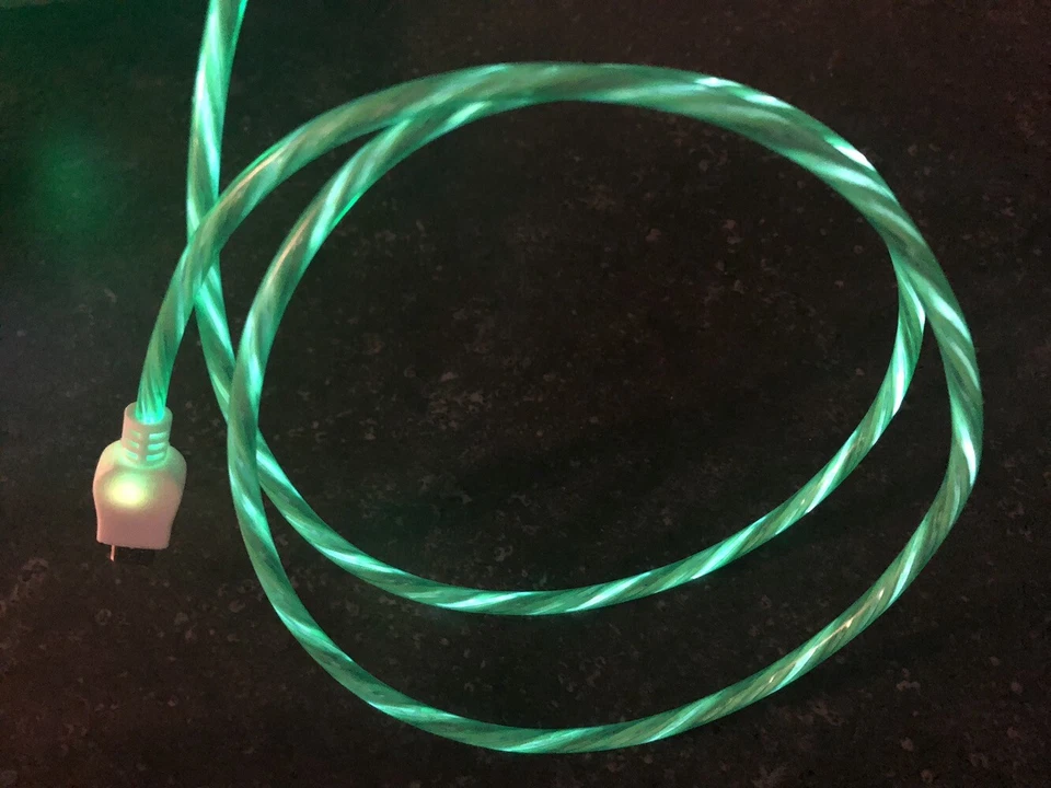 CANDYFLOW LIGHT EL LED 3ft data charger cable FOR MICRO-B smart phones & devices - Image 3 of 4