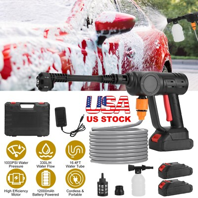 #ad Cordless Electric High Pressure Water Spray Car Gun Portable Washer Cleaner Yard $47.58