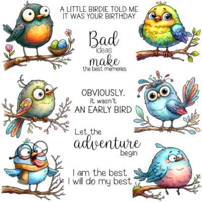 Silly Birds I Am the Best I Will Do My Best Metal Cutting Dies Clear Stamps