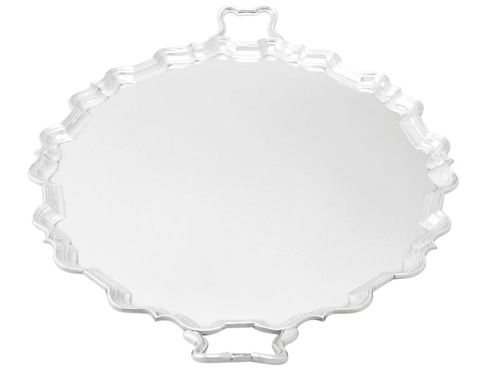 Antique Sterling Silver Two Handled Tea Tray - Image 3 of 4