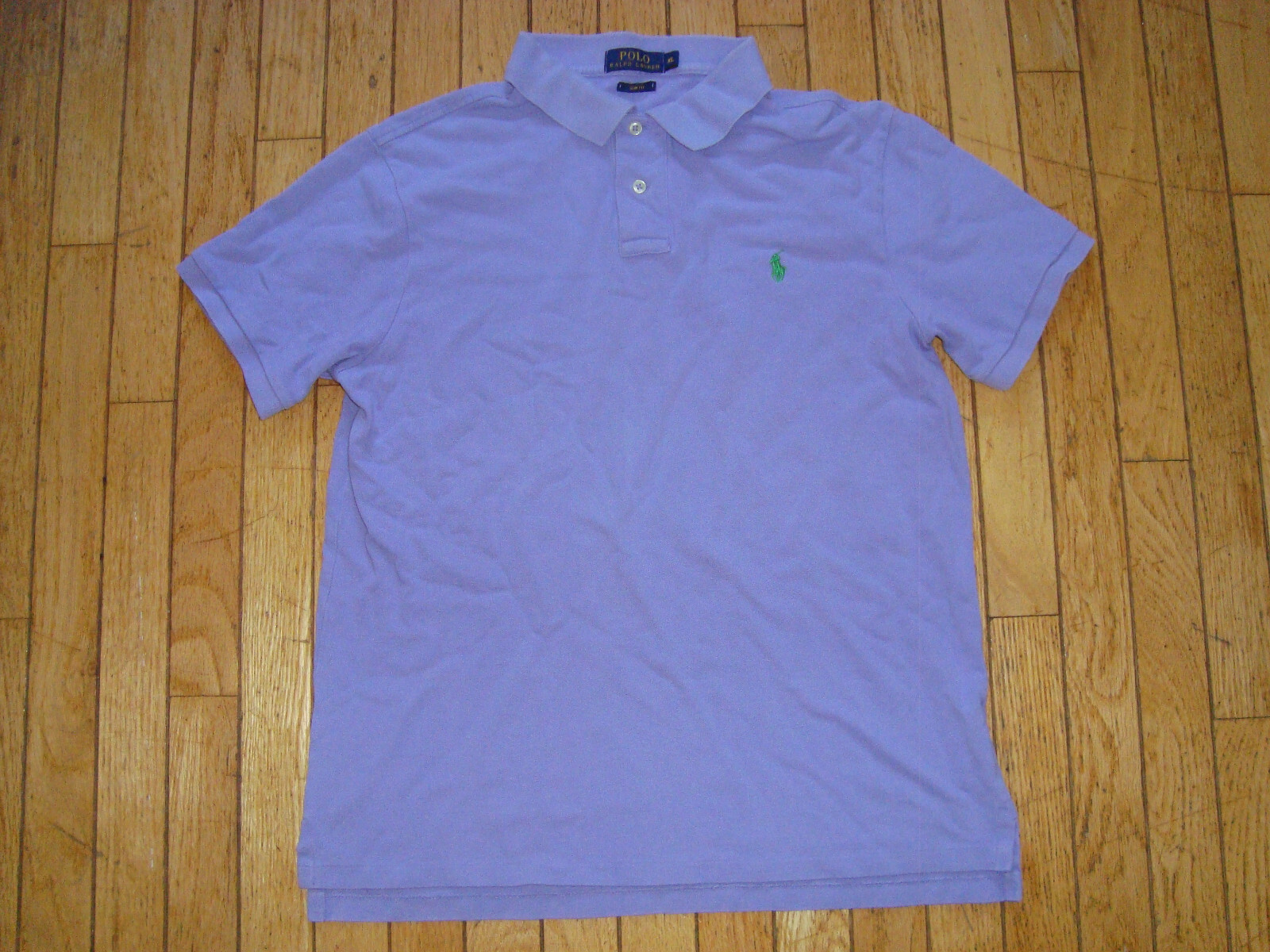 POLO RALPH LAUREN MENS PIQUE SLIM FIT PURPLE SHIRT SI… Gem