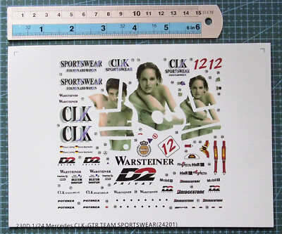 decals 1/24 benchi CLK GTR for model car (230D)