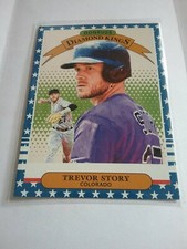 Trevor Story SP Fourth Of July Parallel 2019 Diamond Kings No 27 Red Sox
