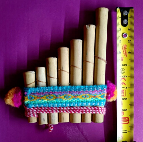 PAN FLUTE, ORIGINAL ANDEAN DOUBLE BAMBOO CANE CM 10