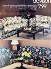 Atlanta GA Print Ad 1981 AJC Davison’s Furniture Sofa Loveseat Flowers Country
