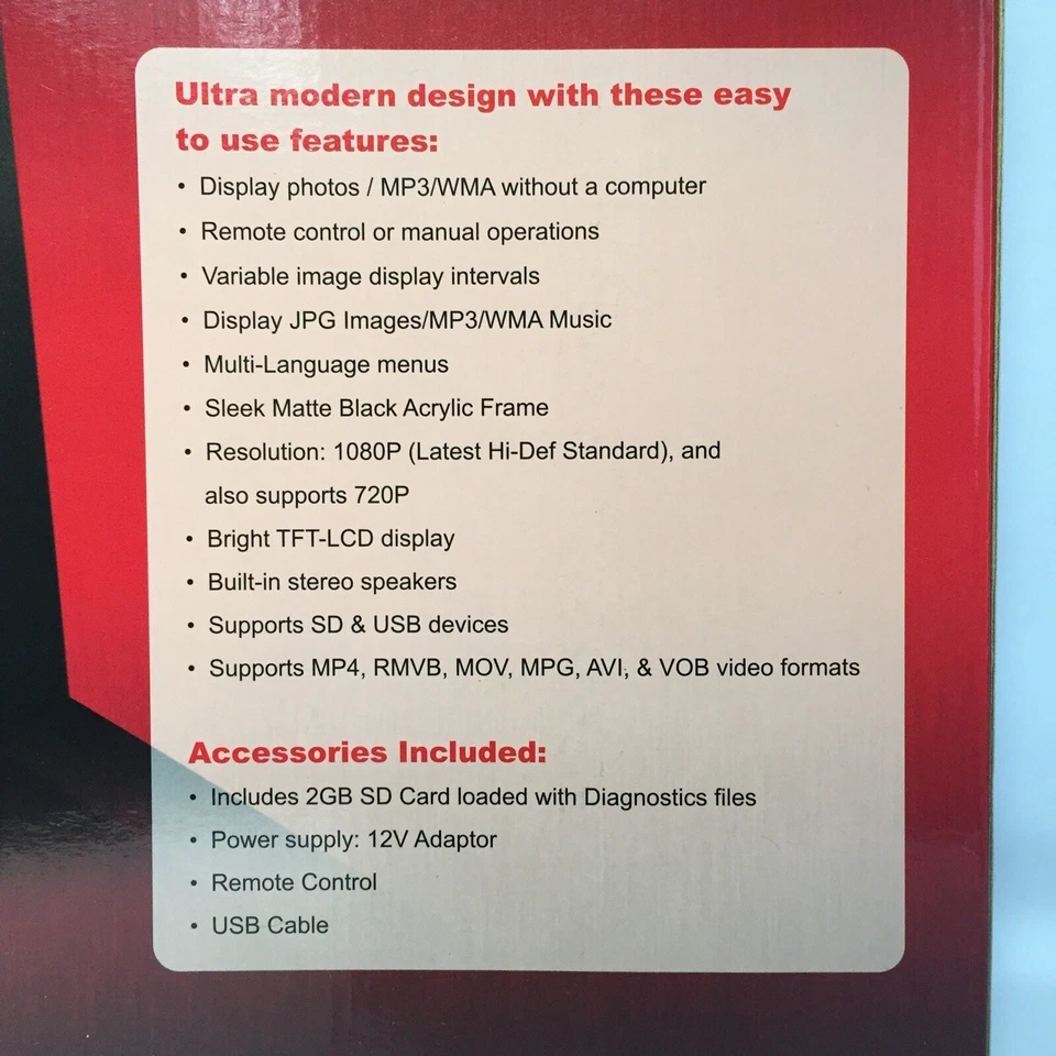 New Snap On LCD Digital Photo Frame HD 15 Inch Sign Programable Videos Photos - Image 2 of 4