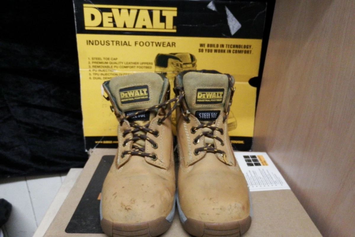 DEWALT BOLSTER APPRENTICE HONEY LEATHER SAFETY STEEL TOE BOOTS UK 5 39 AA63