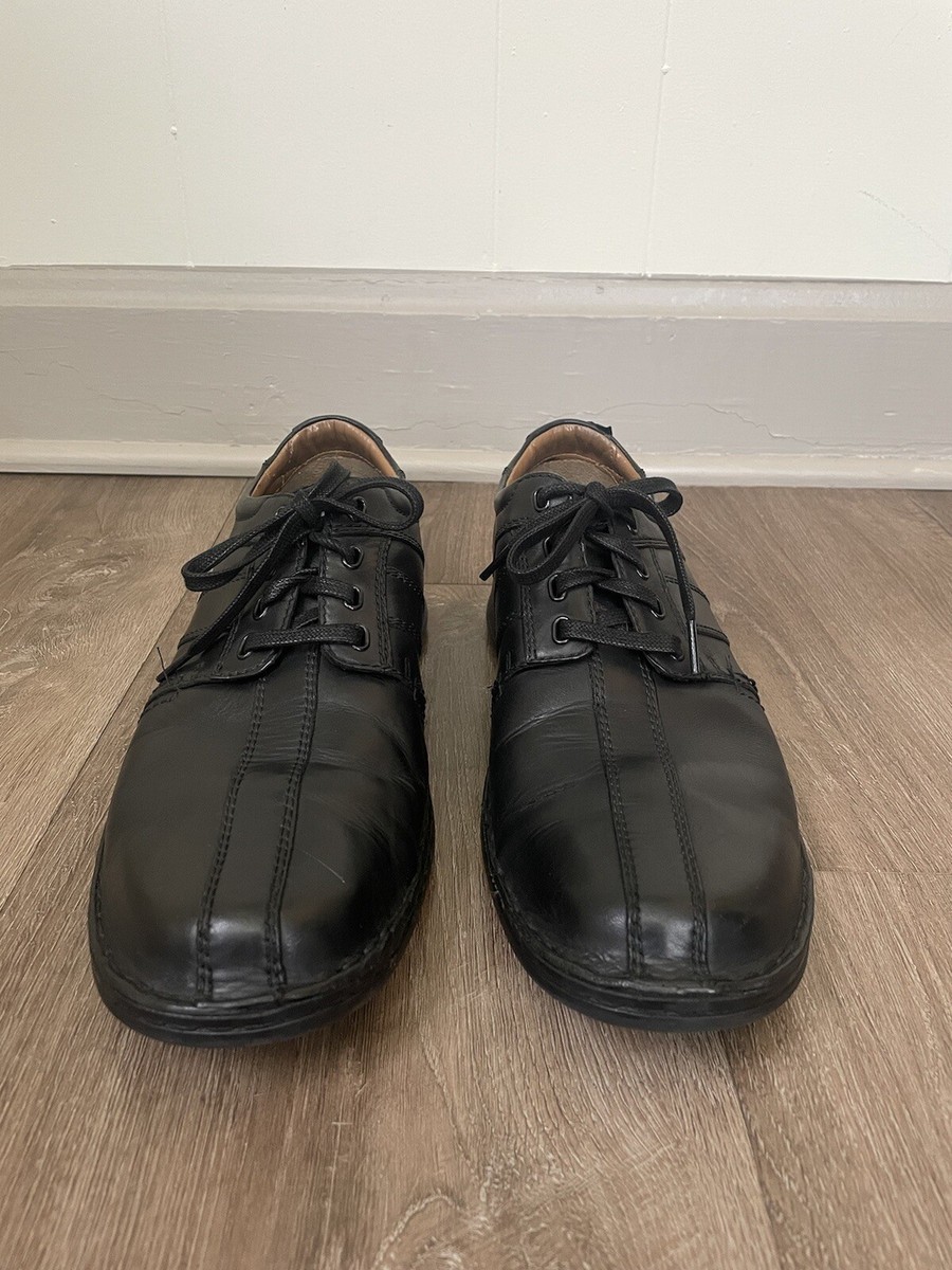 Clarks Men’s Black Leather Lace-Up Dress shoes with Red Insoles Men main image 3