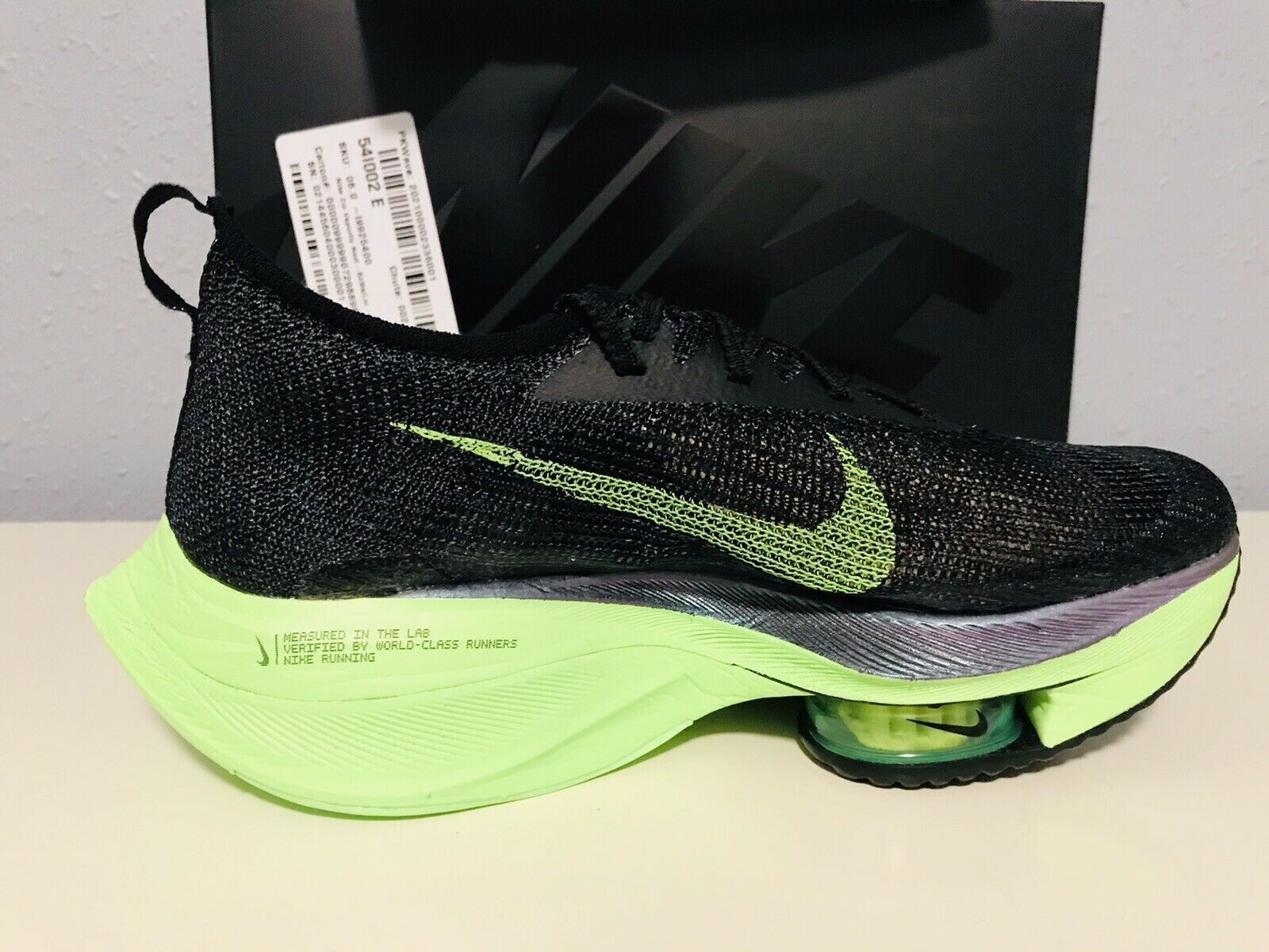 Nike Air Zoom Alphafly Next percent Lime Blast 2020 CI9925-400 RARE SZ 6.5 + FREE 🎁 image 5