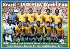 BRAZIL 1982 WORLD CUP FINALS SOCRATES ZICO EDER JUNIOR FALCAO LEANDRO A4 PRINT