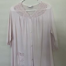 Vintage Shadowline Robe Light Pink Long Nylon MCM Beautiful Size Large
