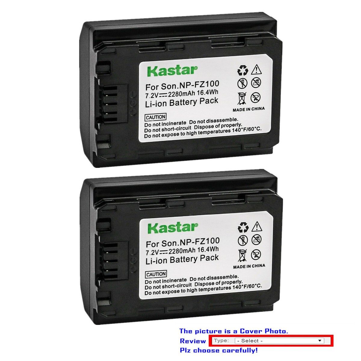 Kastar NP-FZ100 Battery Replacement for Sony Alpha α6700 A6700