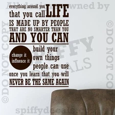 STEVE JOBS LIFE CHANGE INFLUENCE BUILD APPLE Quote Vinyl Wall Decal Decor