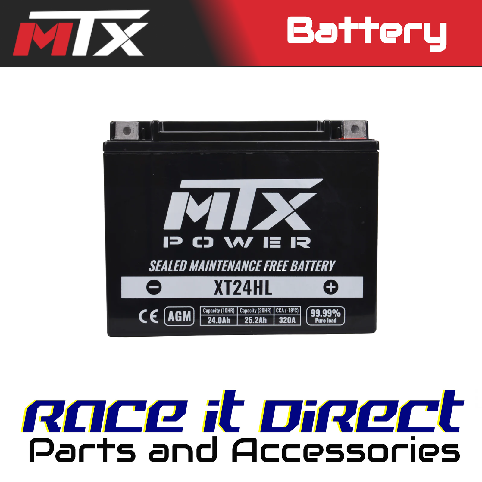 AGM Battery for HARLEY ELECTRA 1340 GLIDE STD. FLHT (DD) 1995-1996 MTX