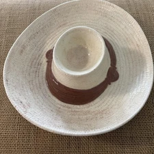Vintage Ceramic Chip and Dip Server Sombrero From The 1960’s ! Cowboy Hat Bowl