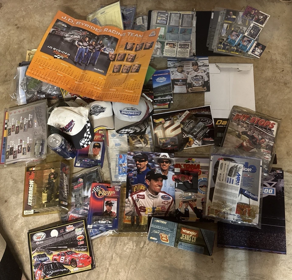 Lote enorme da NASCAR 140+ fotos de patrocinador ingressos programas de cartas colecionáveis itens assinados - Imagem 4 de 4